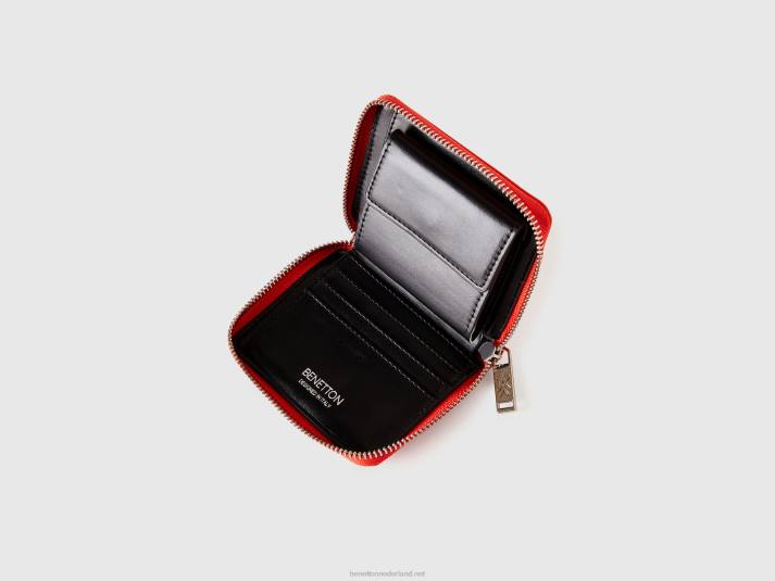 vrouwen Benetton kleine portemonnee met ritssluiting rood 4R62847