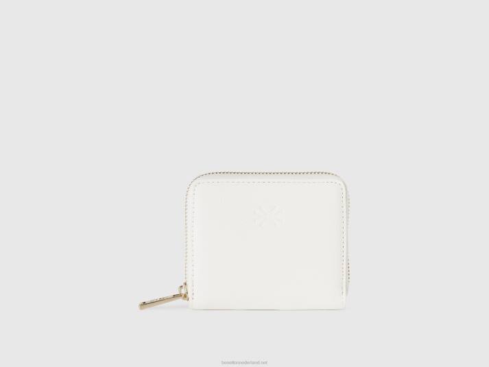 vrouwen Benetton kleine portemonnee met ritssluiting wit 4R62841