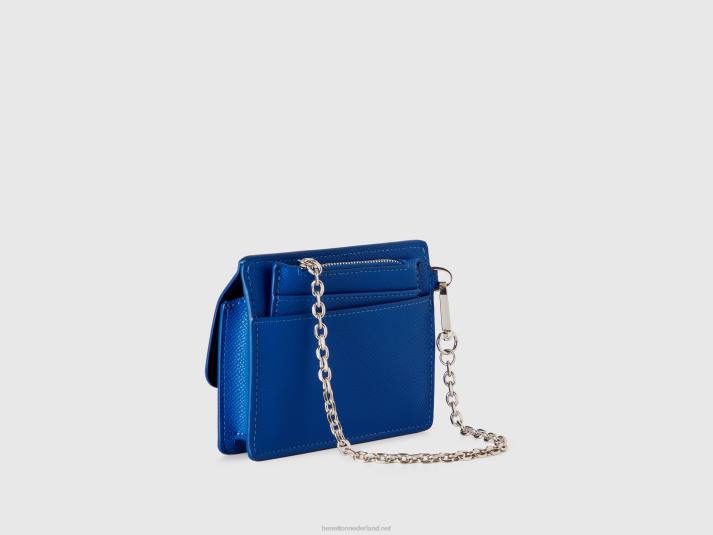 vrouwen Benetton portemonnee en kaarthouder van imitatieleer helderblauw 4R621517