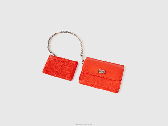 vrouwen Benetton portemonnee en kaarthouder van imitatieleer rood 4R621518