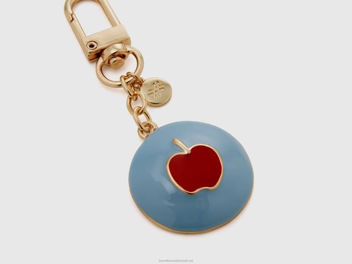vrouwen Benetton sleutelhanger met hemelsblauwe appel hanger hemelsblauw 4R62870