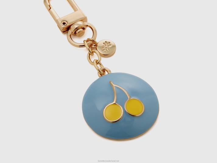 vrouwen Benetton sleutelhanger met hemelsblauwe kersenhanger hemelsblauw 4R62769