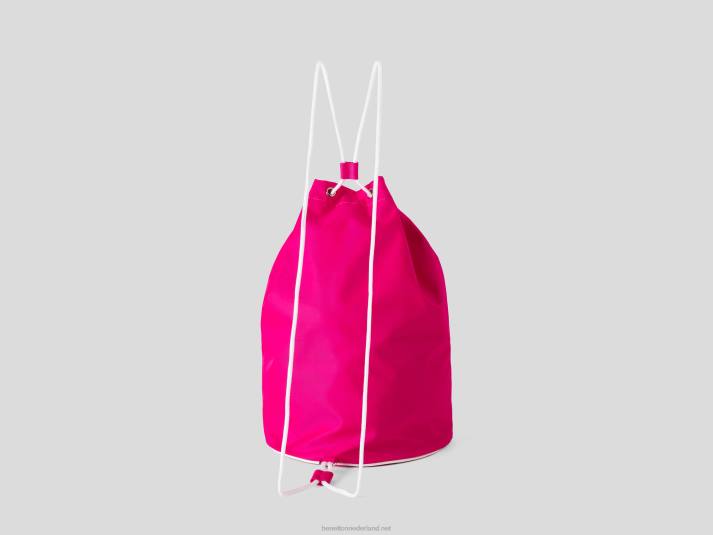 vrouwen Benetton tas met maxi-logo fuchsia 4R621537