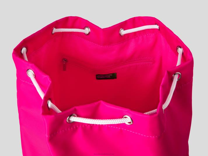 vrouwen Benetton tas met maxi-logo fuchsia 4R621537