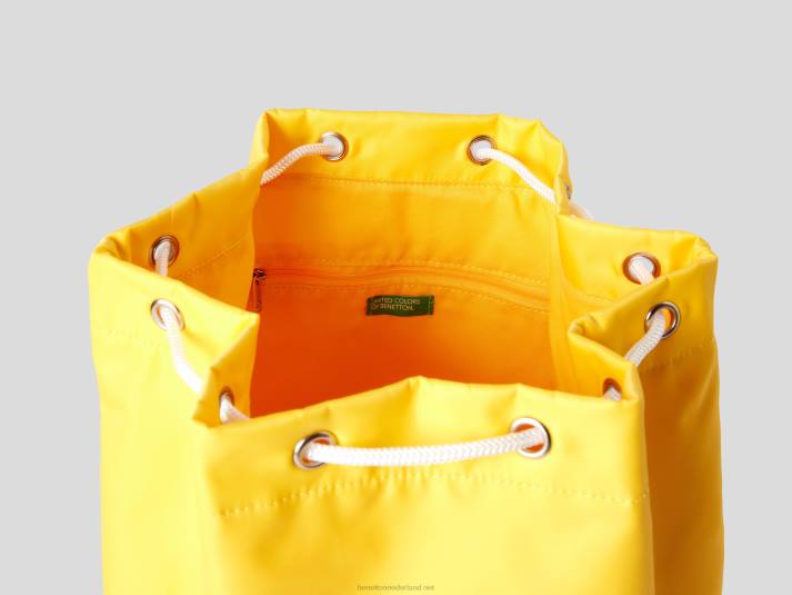 vrouwen Benetton tas met maxi-logo geel 4R621557