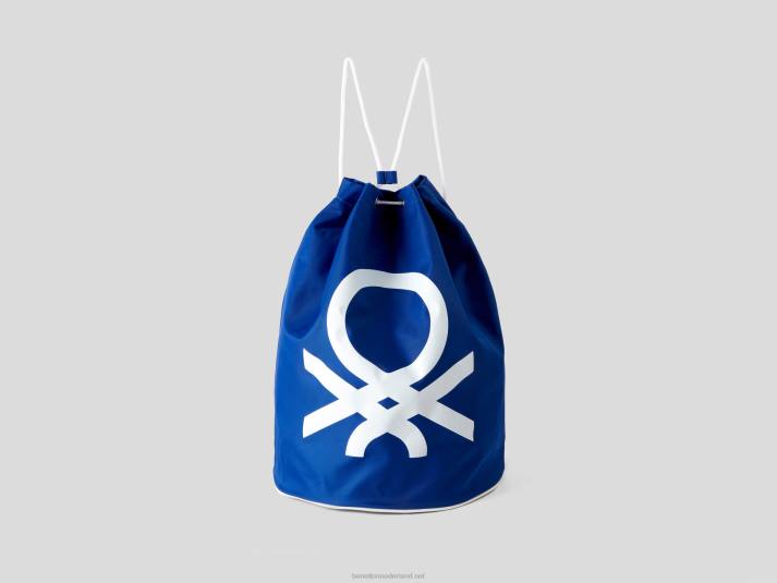 vrouwen Benetton tas met maxi-logo helderblauw 4R621561