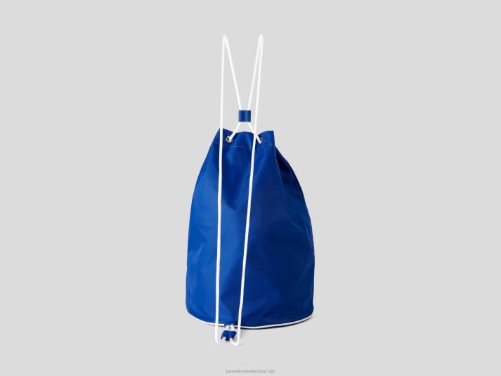 vrouwen Benetton tas met maxi-logo helderblauw 4R621561