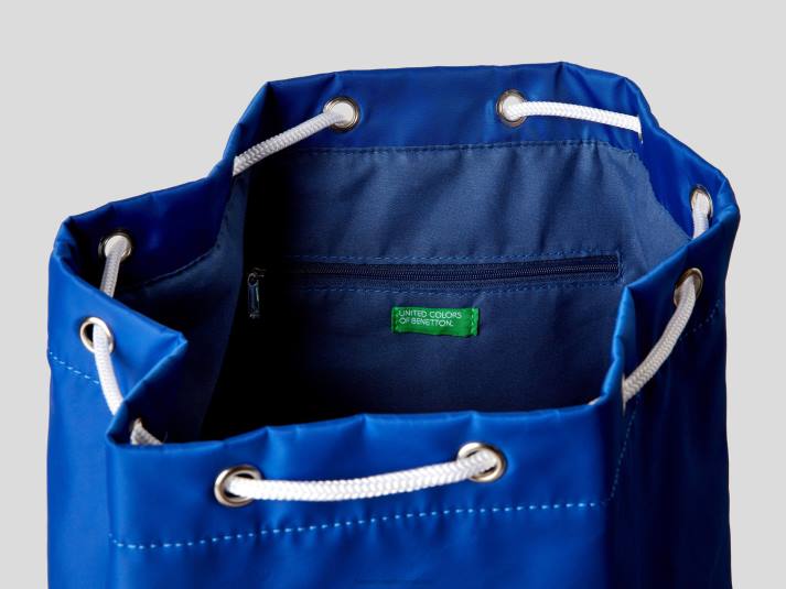 vrouwen Benetton tas met maxi-logo helderblauw 4R621561