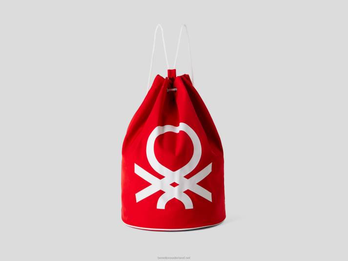 vrouwen Benetton tas met maxi-logo rood 4R621556