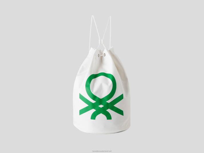 vrouwen Benetton tas met maxi-logo wit 4R621562
