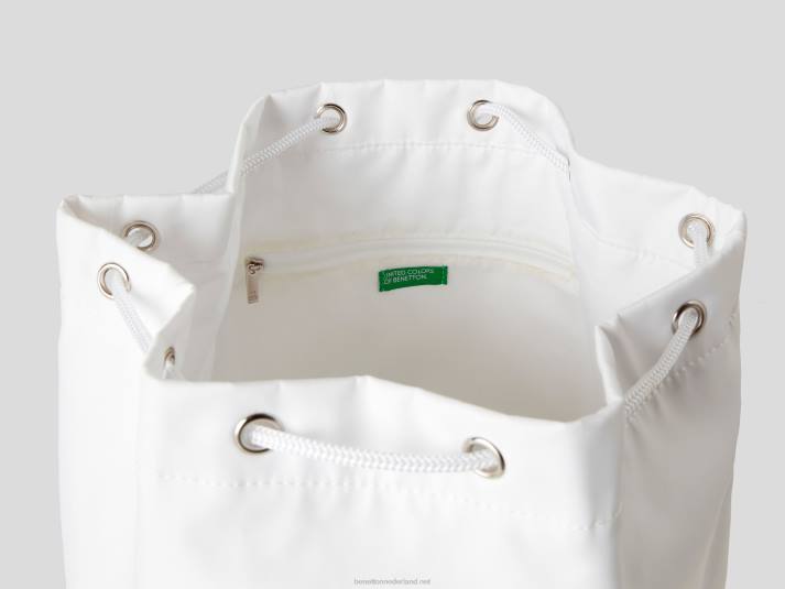 vrouwen Benetton tas met maxi-logo wit 4R621562