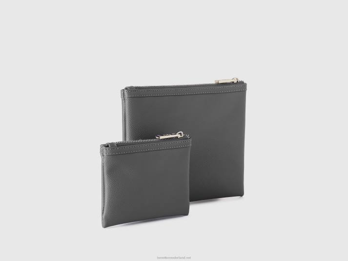 vrouwen Benetton twee tassen van imitatieleer grijs 4R62756