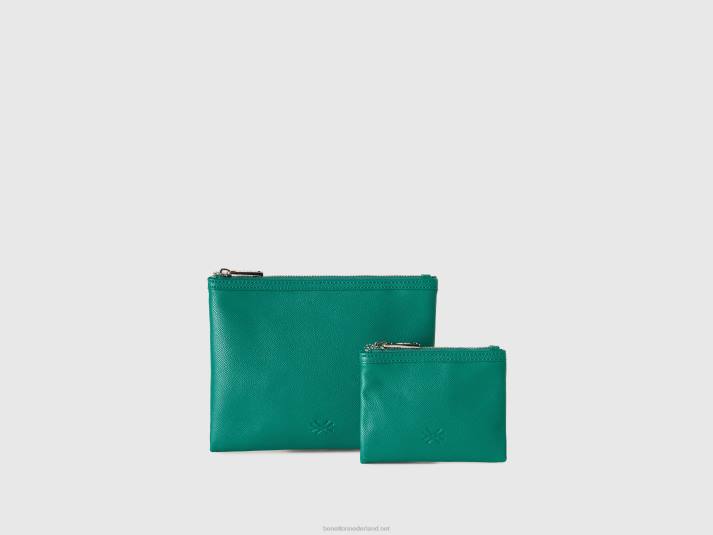 vrouwen Benetton twee tassen van imitatieleer groente 4R62845