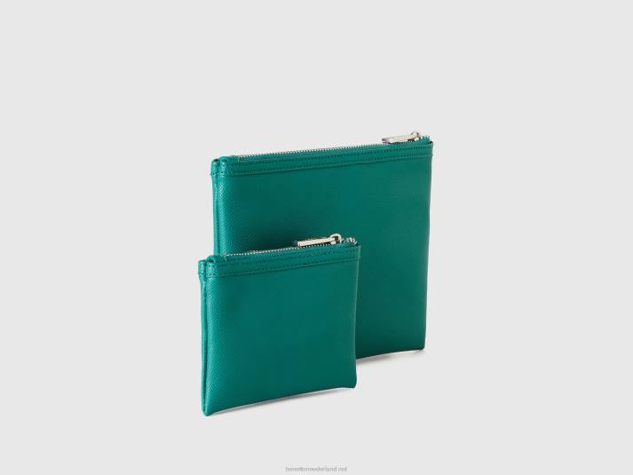 vrouwen Benetton twee tassen van imitatieleer groente 4R62845
