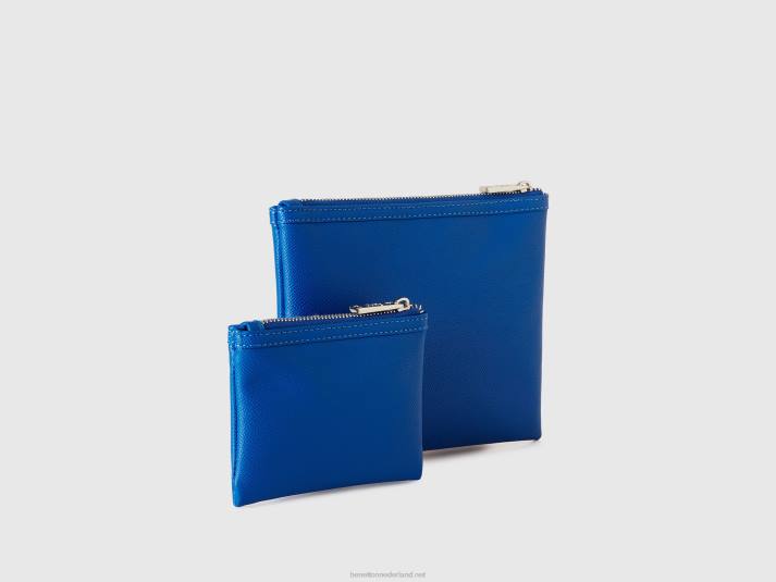 vrouwen Benetton twee tassen van imitatieleer helderblauw 4R62820