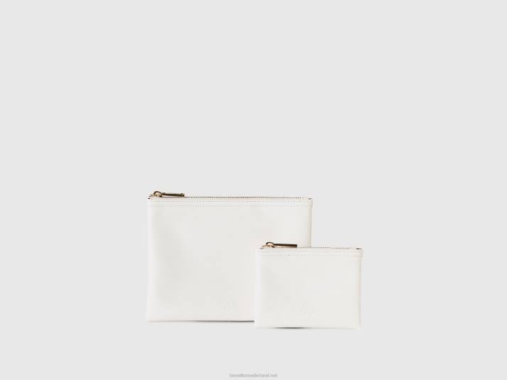 vrouwen Benetton twee tassen van imitatieleer wit 4R62792