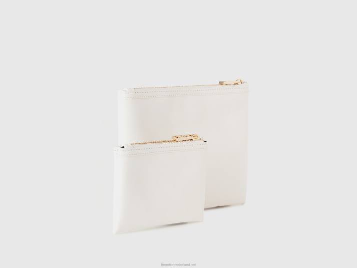 vrouwen Benetton twee tassen van imitatieleer wit 4R62792