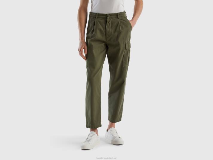 vrouwen Benetton Carrotfit cargobroek militair groen 4R624620
