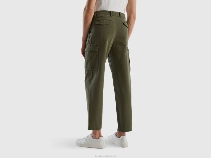 vrouwen Benetton Carrotfit cargobroek militair groen 4R624620