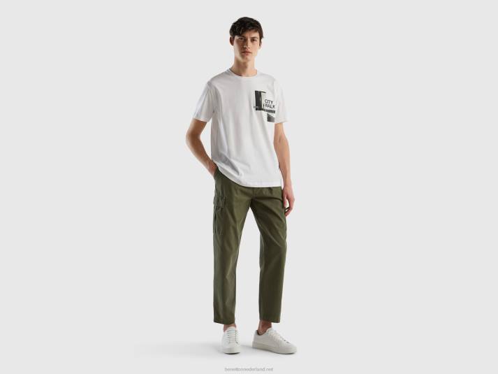 vrouwen Benetton Carrotfit cargobroek militair groen 4R624620