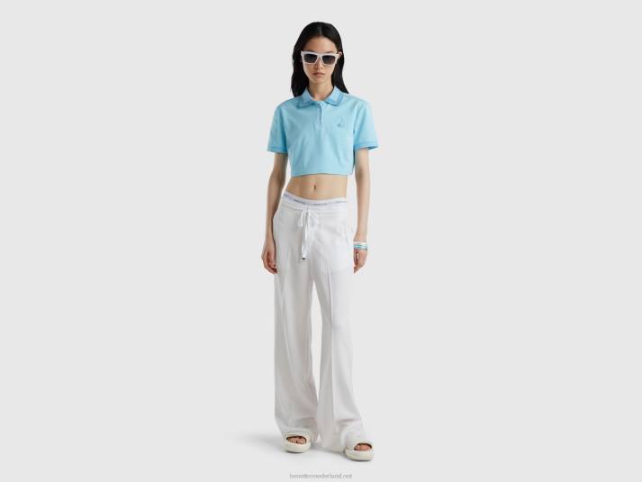 vrouwen Benetton broek van pure lyocell wit 4R62606