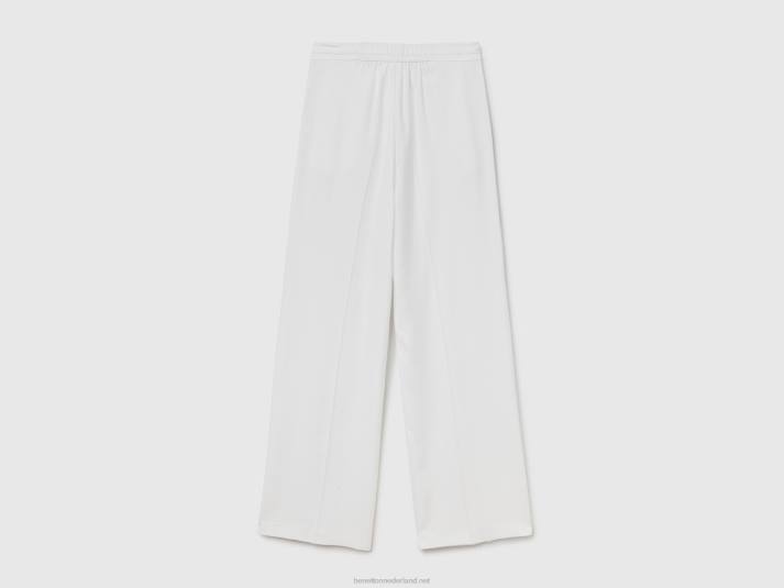 vrouwen Benetton broek van pure lyocell wit 4R62606
