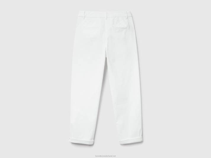 vrouwen Benetton chinobroek van stretchkatoen romig wit 4R62605