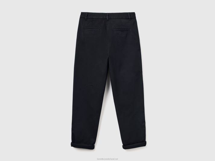 vrouwen Benetton chinobroek van stretchkatoen zwart 4R624105