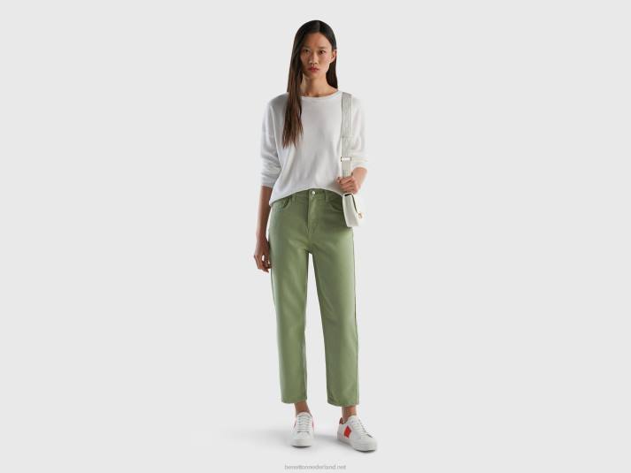 vrouwen Benetton lange momfit broek groente 4R624053