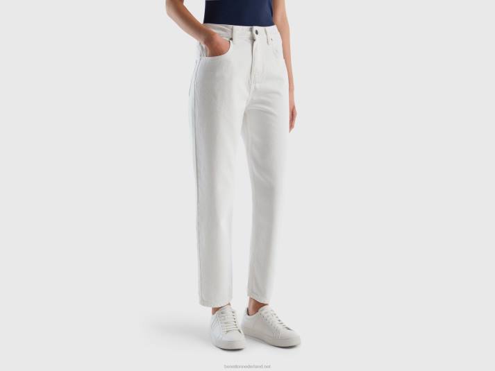vrouwen Benetton lange momfit broek wit 4R624035
