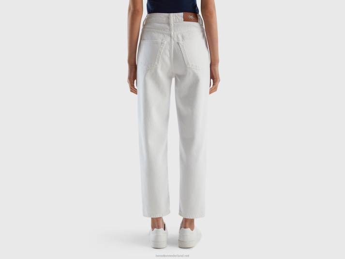 vrouwen Benetton lange momfit broek wit 4R62609