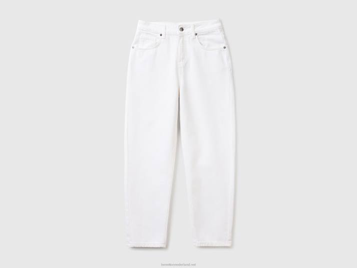 vrouwen Benetton lange momfit broek wit 4R62609