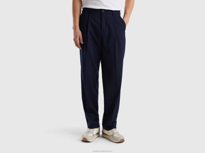 vrouwen Benetton losvallende wijde broek donkerblauw 4R621419