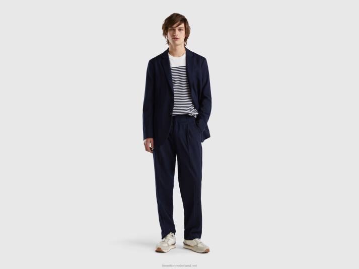 vrouwen Benetton losvallende wijde broek donkerblauw 4R624619