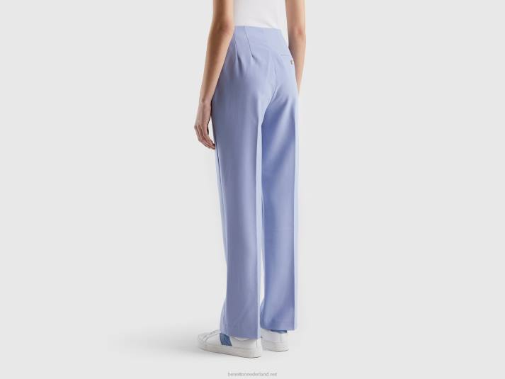 vrouwen Benetton rechte broek met hoge taille lavendel 4R624064