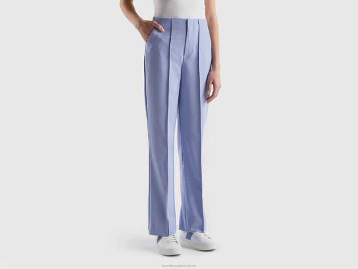 vrouwen Benetton rechte broek met hoge taille lavendel 4R62574