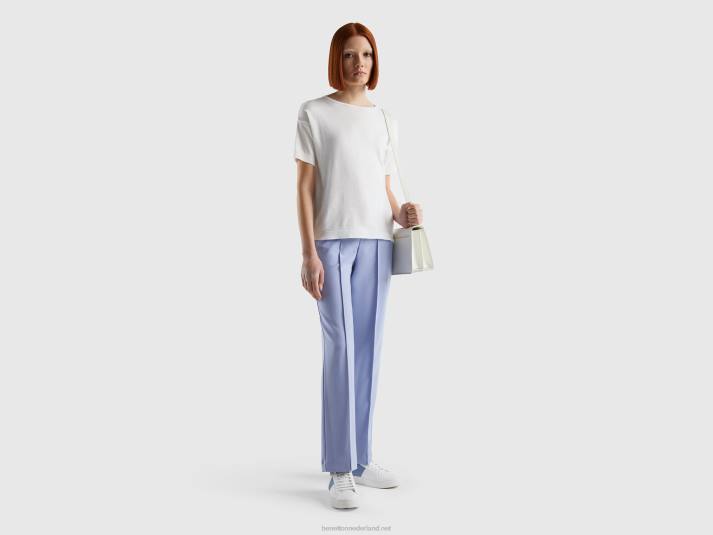 vrouwen Benetton rechte broek met hoge taille lavendel 4R62574