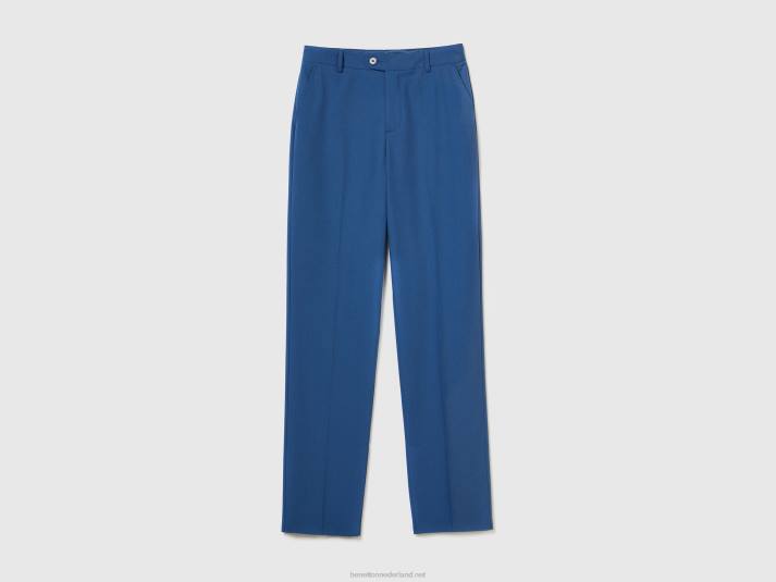 vrouwen Benetton wijde broek met splitten blauw 4R624044