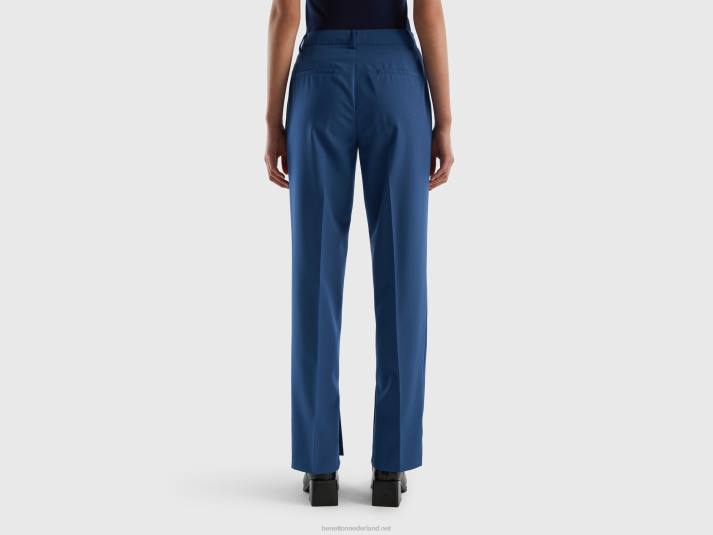 vrouwen Benetton wijde broek met splitten blauw 4R62587