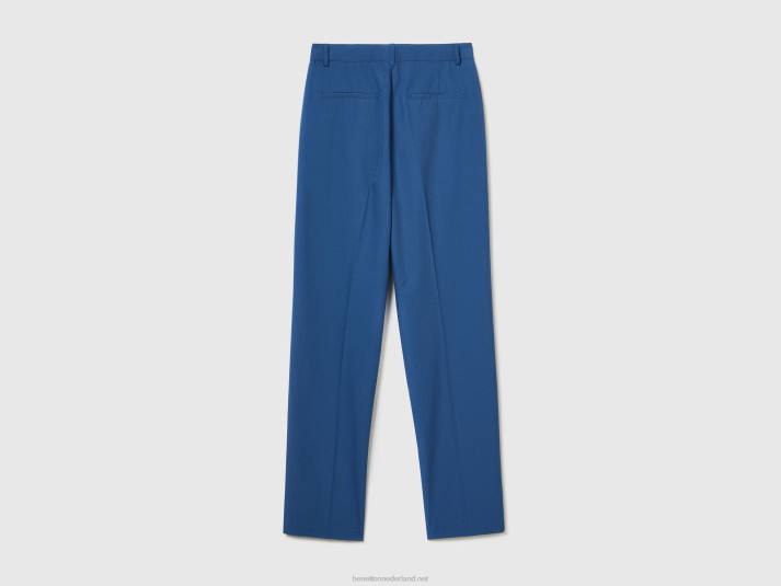 vrouwen Benetton wijde broek met splitten blauw 4R62587
