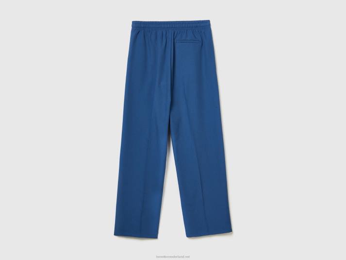 vrouwen Benetton zwierige broek met trekkoord blauw 4R624045