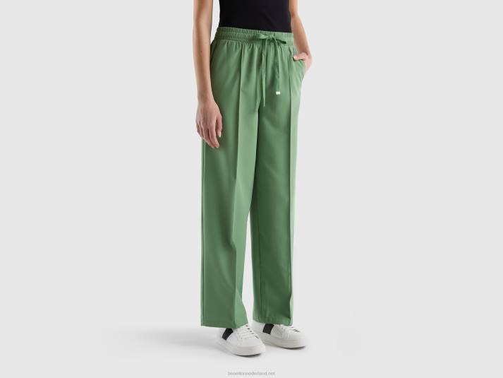 vrouwen Benetton zwierige broek met trekkoord groente 4R624046