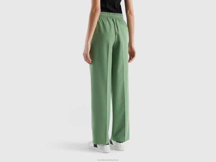 vrouwen Benetton zwierige broek met trekkoord groente 4R62570