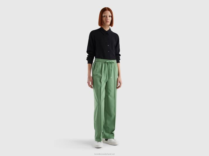 vrouwen Benetton zwierige broek met trekkoord groente 4R62570