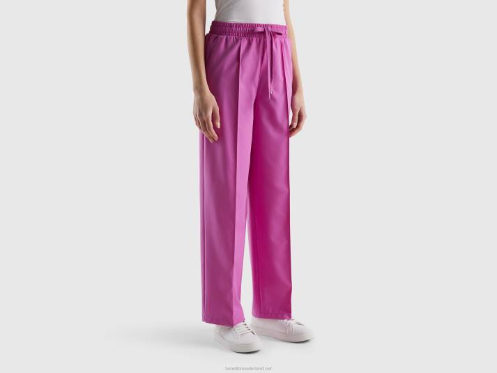 vrouwen Benetton zwierige broek met trekkoord roze 4R62564