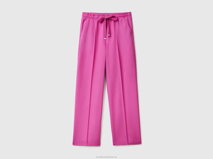 vrouwen Benetton zwierige broek met trekkoord roze 4R62564