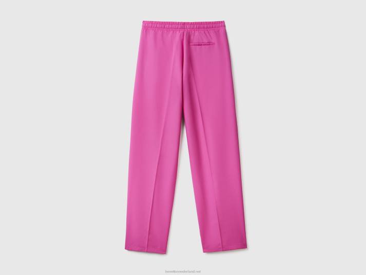 vrouwen Benetton zwierige broek met trekkoord roze 4R62564