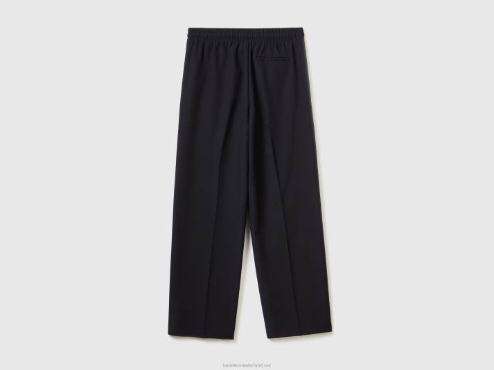 vrouwen Benetton zwierige broek met trekkoord zwart 4R62562