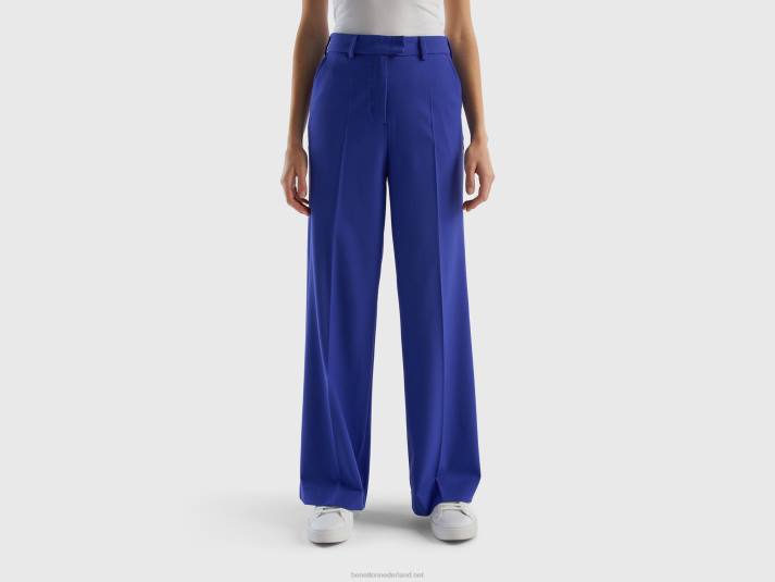vrouwen Benetton zwierige broek met wijde pijpen helderblauw 4R62585