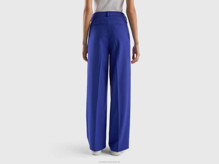 vrouwen Benetton zwierige broek met wijde pijpen helderblauw 4R62585